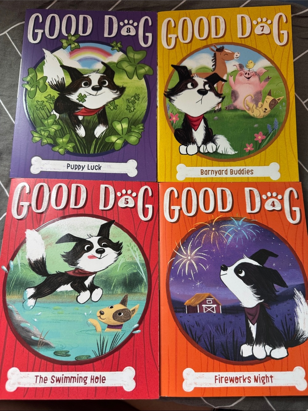 Good Dog Children's Book Set - Colorful Red, Purple, Yellow & Orange Covers